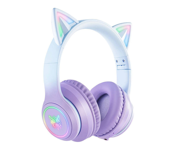I-ONIK Słuchawki gamingowe B90 RGB kocie uszy Fioletowe ON-B90_CAT/PE - 1372984 - zdjęcie 3